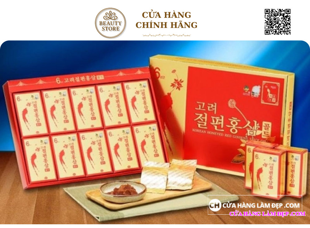 Hồng Sâm Lát Tẩm Mật Ong Hàn Quốc KGS (20gr x 10 hộp) (6 tuổi)