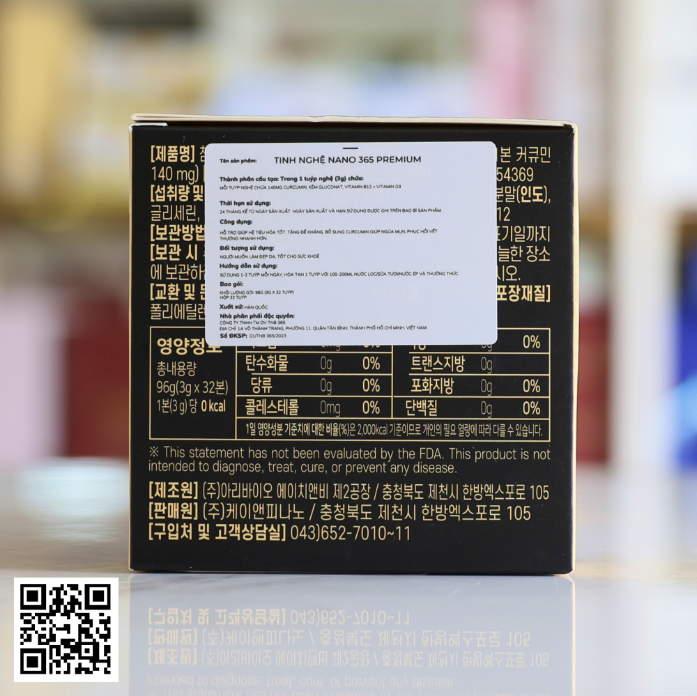 Tinh Nghệ Nano Curcumin 365 Premium Ji Chang Wook Version Từ Hàn Quốc 32 Tuýp