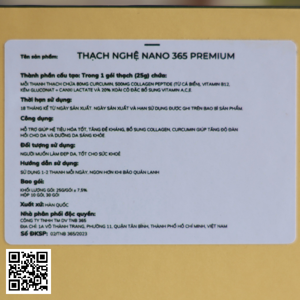 Thạch Nghệ Nano Curcumin 365 Collagen Premium Stick Ji Chang Wook Version Từ Hàn Quốc 30 Thanh