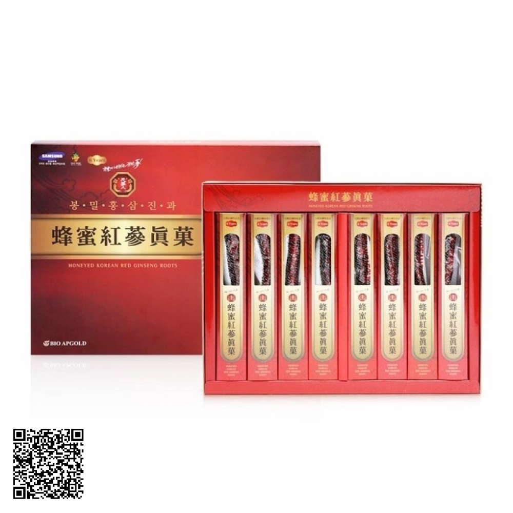 Hồng Sâm Củ Tẩm Mật Ong Bio Apgold Honeyed Korean Red Ginseng Roots Từ Hàn Quốc 240g