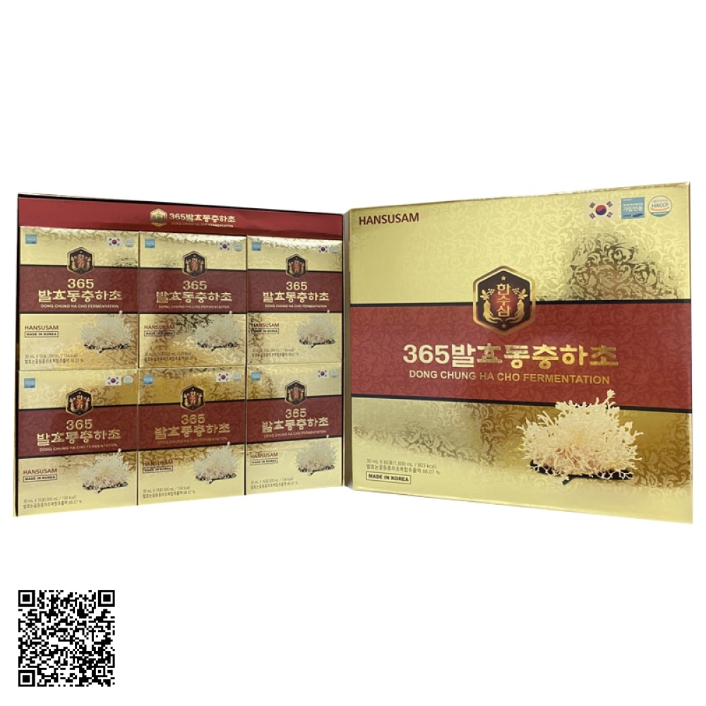 Nước Đông Trùng Hạ Thảo Lên Men Hansusam Dong Chung Ha Cho Fermentation Từ Hàn Quốc 60 Gói