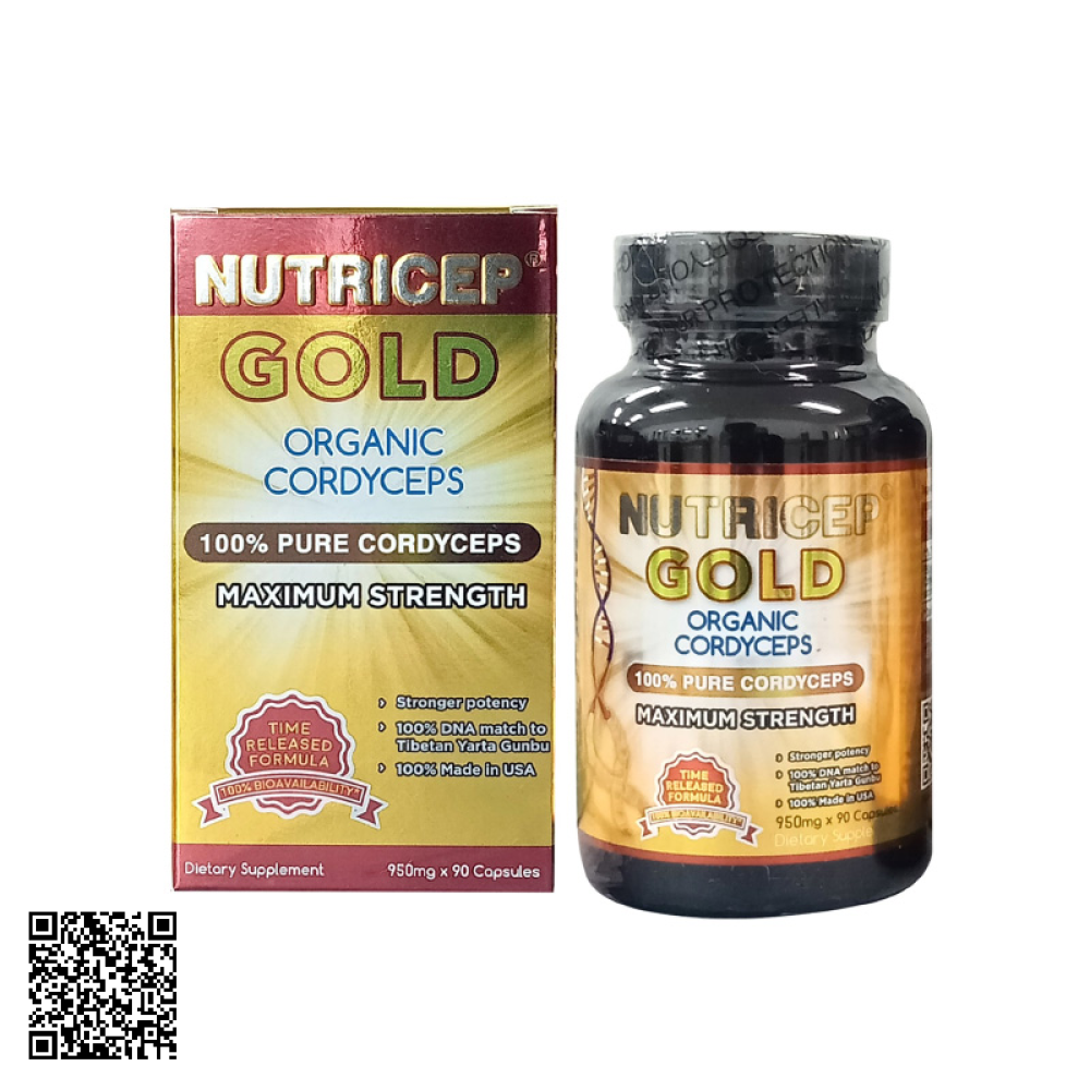 Đông Trùng Hạ Thảo Nutricep Gold Organic Cordyceps Sinensis Từ Mỹ 90 Viên