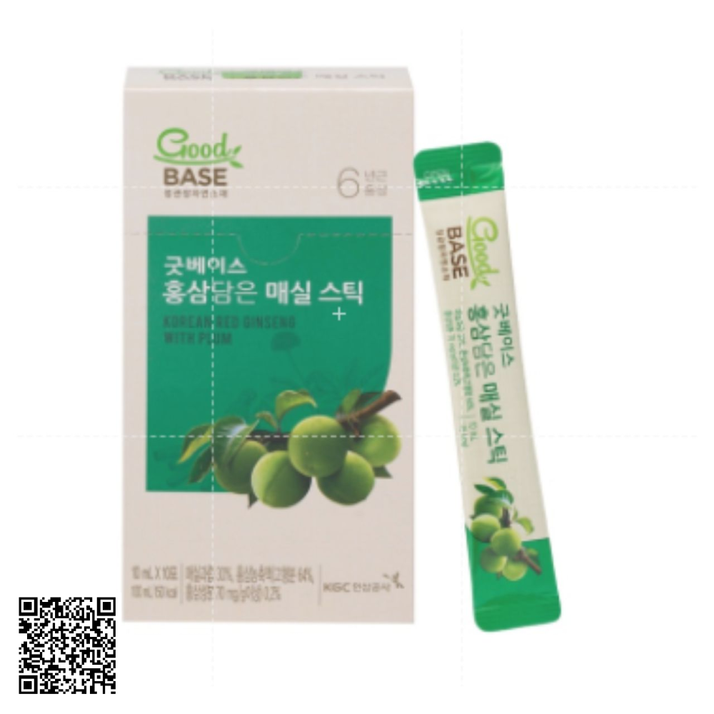 Nước Hồng Sâm Goodbase Mơ Xanh KGC Jung Kwan Jang Từ Hàn Quốc 10 Gói