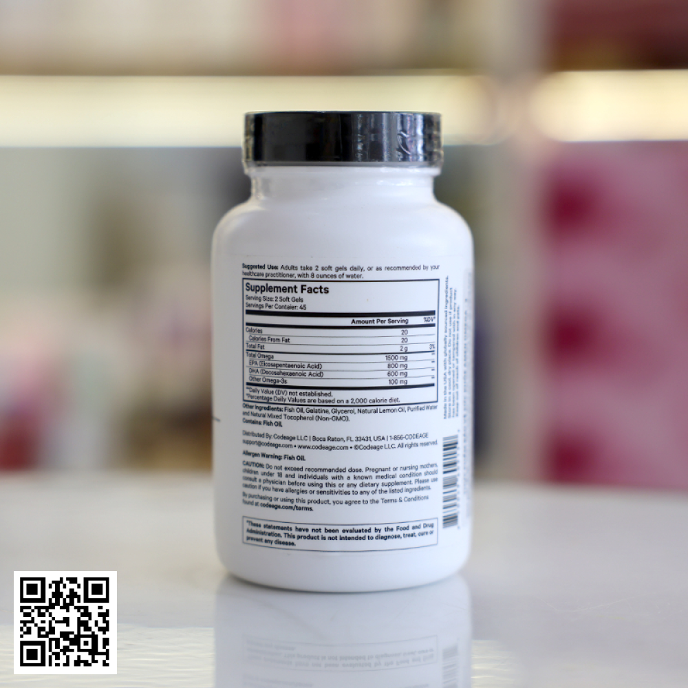 Viên Dầu Cá Codeage Amen Omega-3 Từ Mỹ 90 Viên