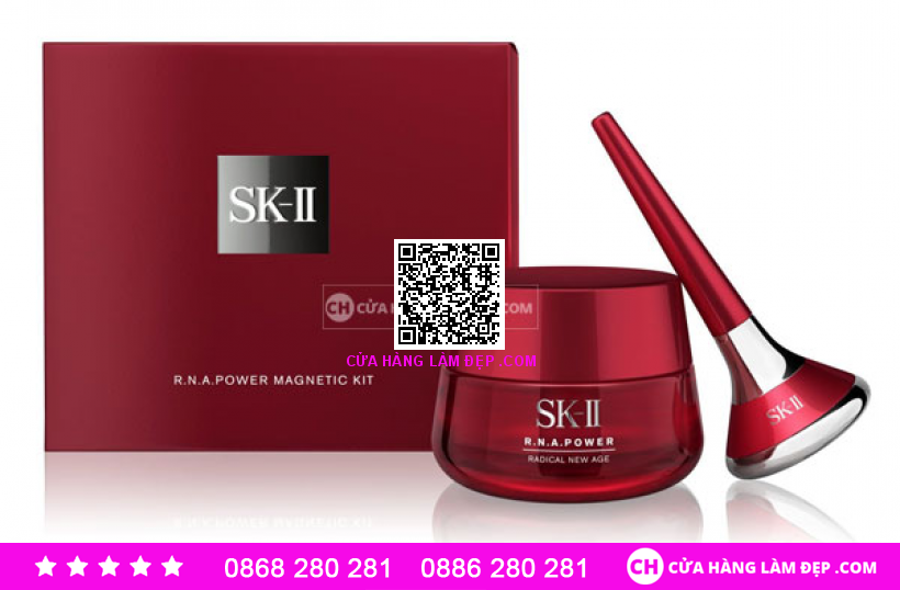 Set SK-II R.N.A Power Magnetic Booster Kit - Set Kem R.N.A 80g Và Gậy Từ Tính Siêu Thẩm Thấu