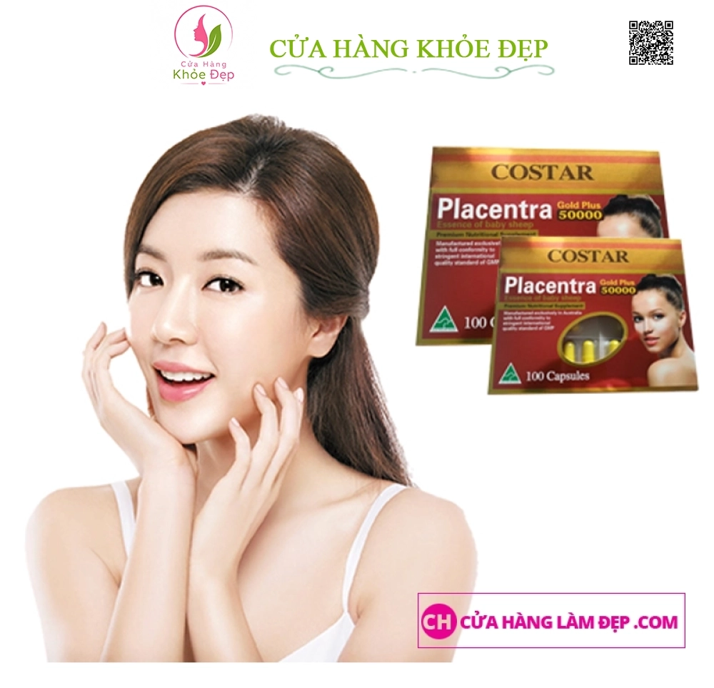 Nhau Thai Cừu Costar Placenta Essence Of Baby Sheep Gold Plus (50000mg X 100 Viên)