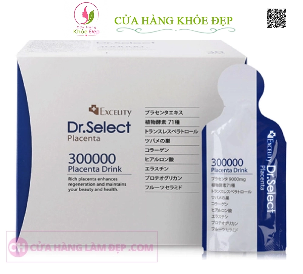 Tinh Chất Nhau Thai Heo Cao Cấp Dr Select Placenta Drink 300000mg Dạng Túi Uống