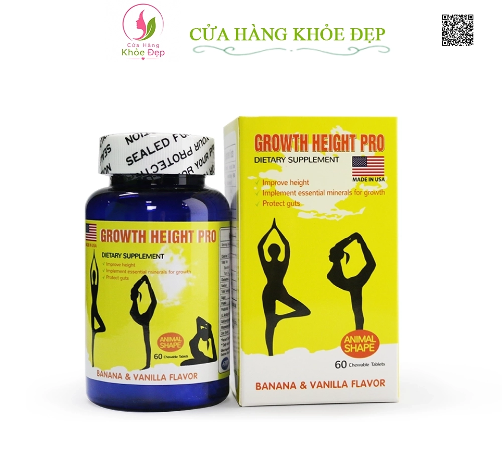Viên uống Tăng Chiều Cao Growth Height Pro Của Mỹ (60 Viên)