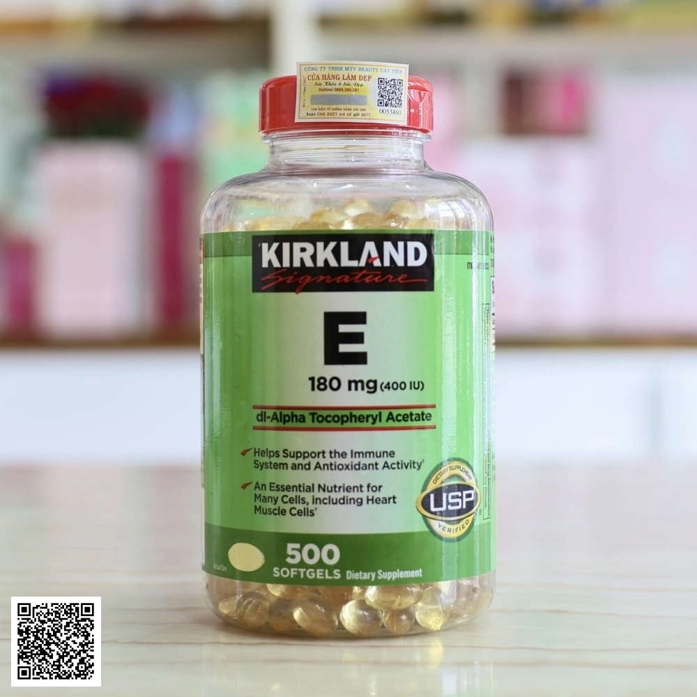 Viên Uống Vitamin E Kirkland Signature Vitamin E 400 IU Mỹ 500 Viên