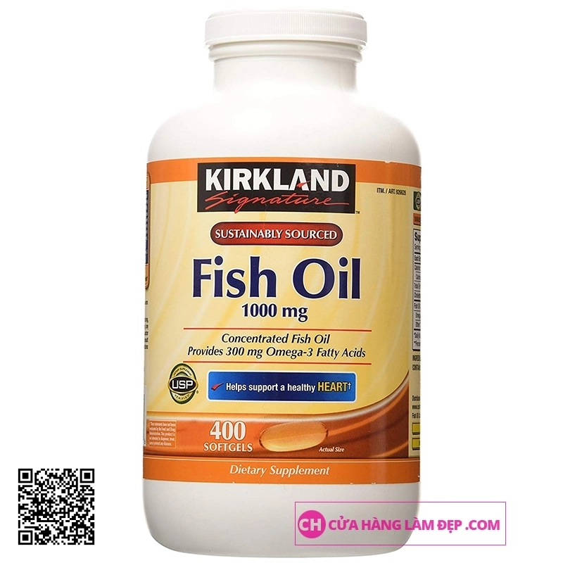 Tinh dầu cá Omega 3 Kirkland (1000mg x 400 viên)
