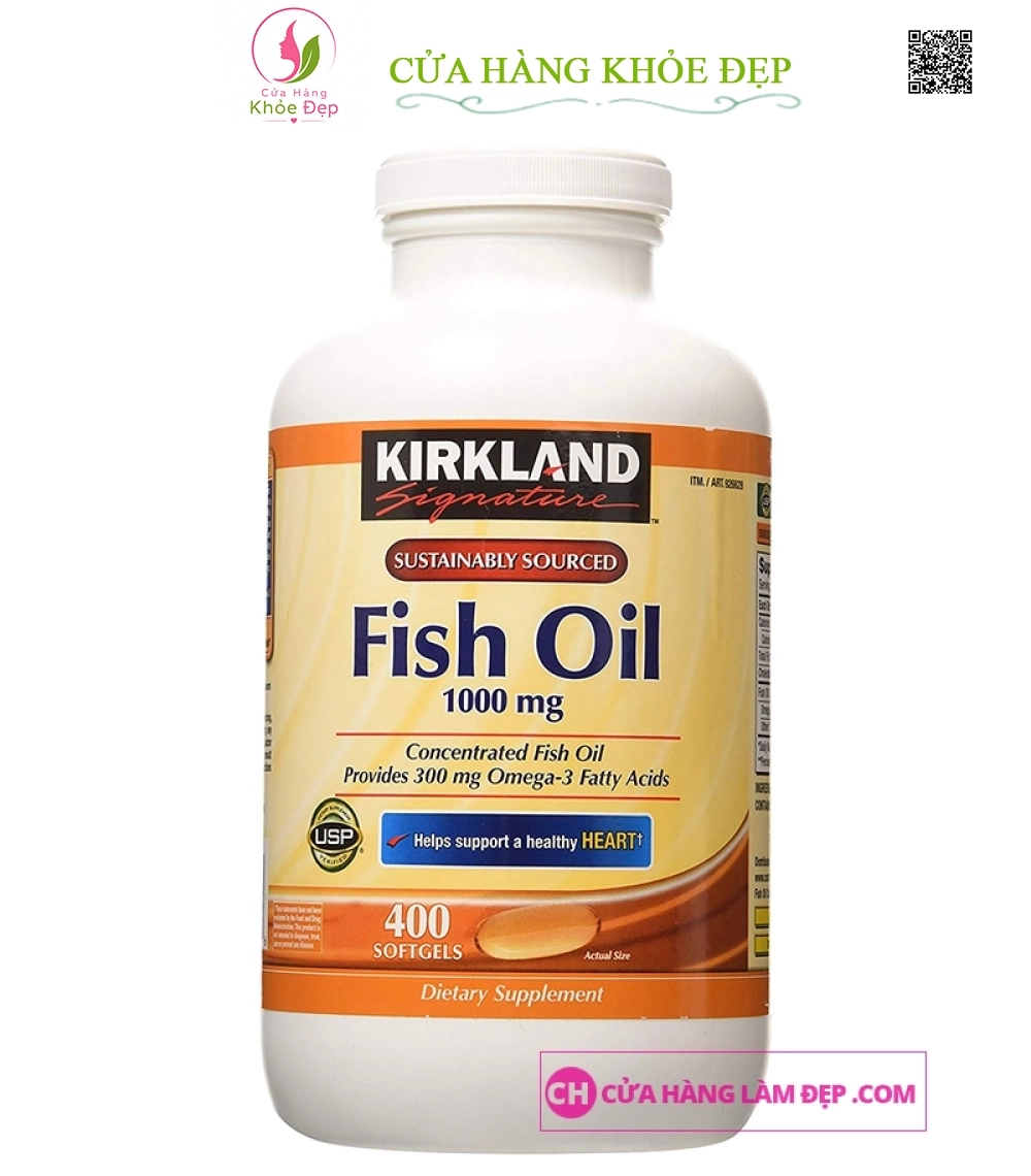Tinh dầu cá Omega 3 Kirkland (1000mg x 400 viên)