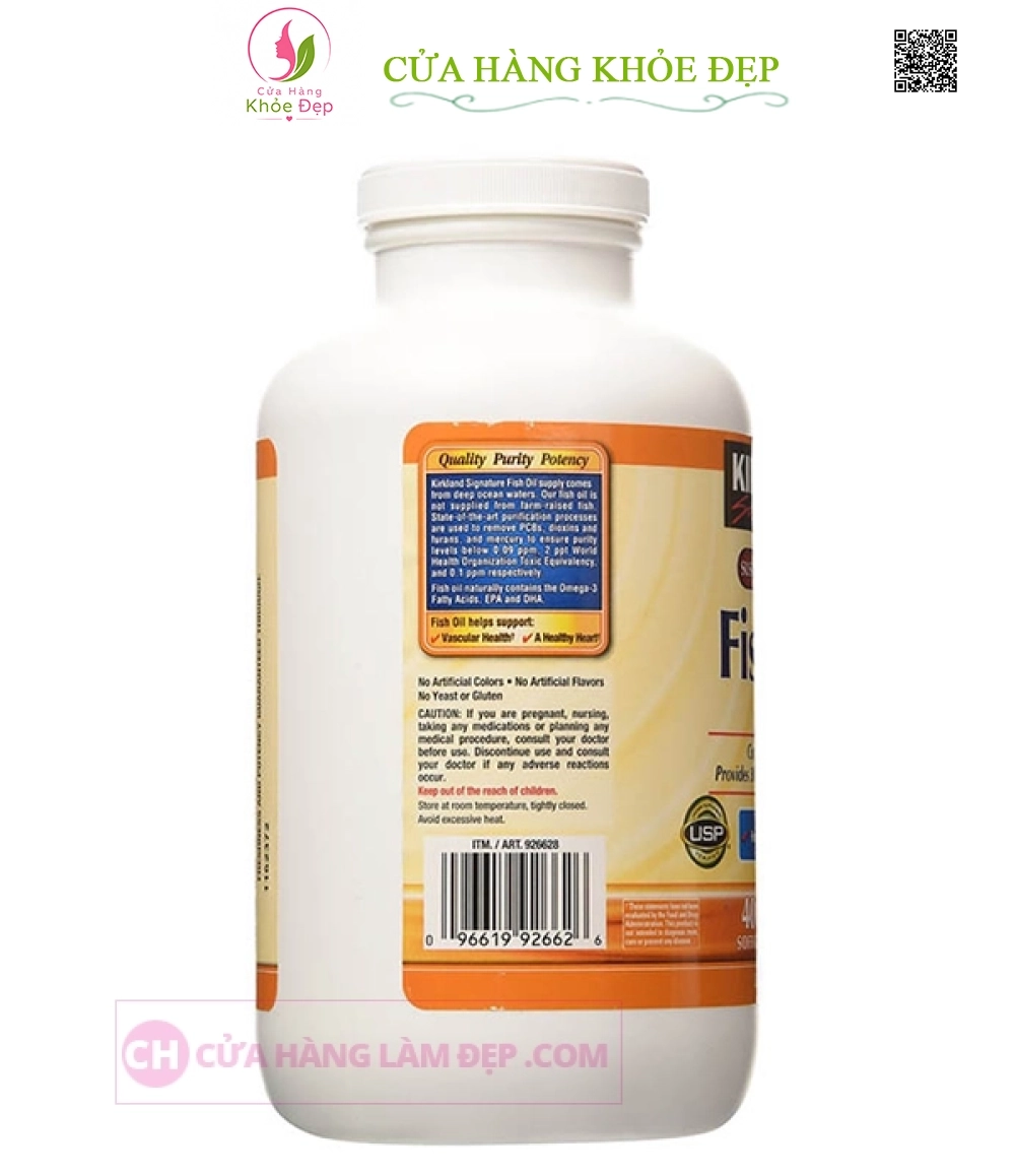 Tinh dầu cá Omega 3 Kirkland (1000mg x 400 viên)