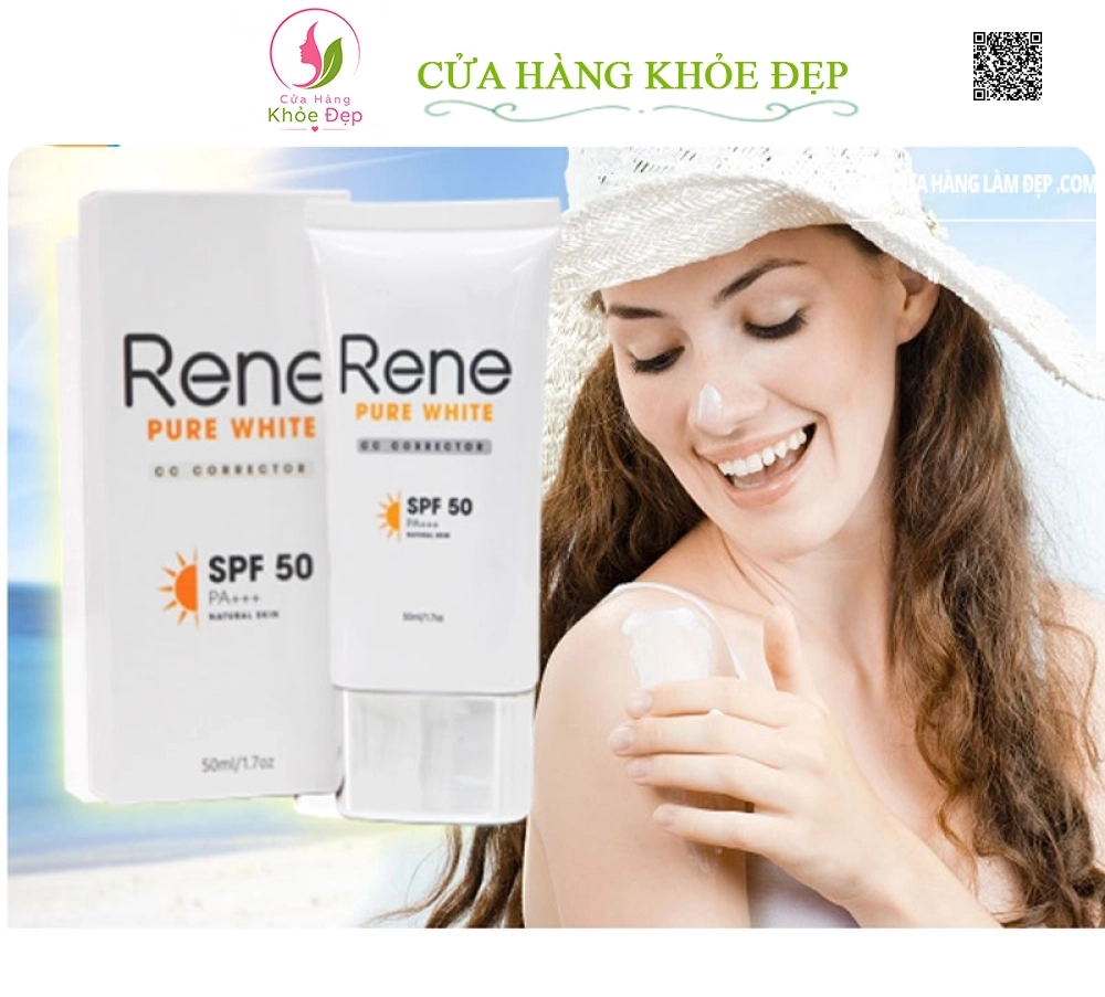 Kem trang điểm chống nắng Rene Pure White CC cream Corrector SPF50 PA+++