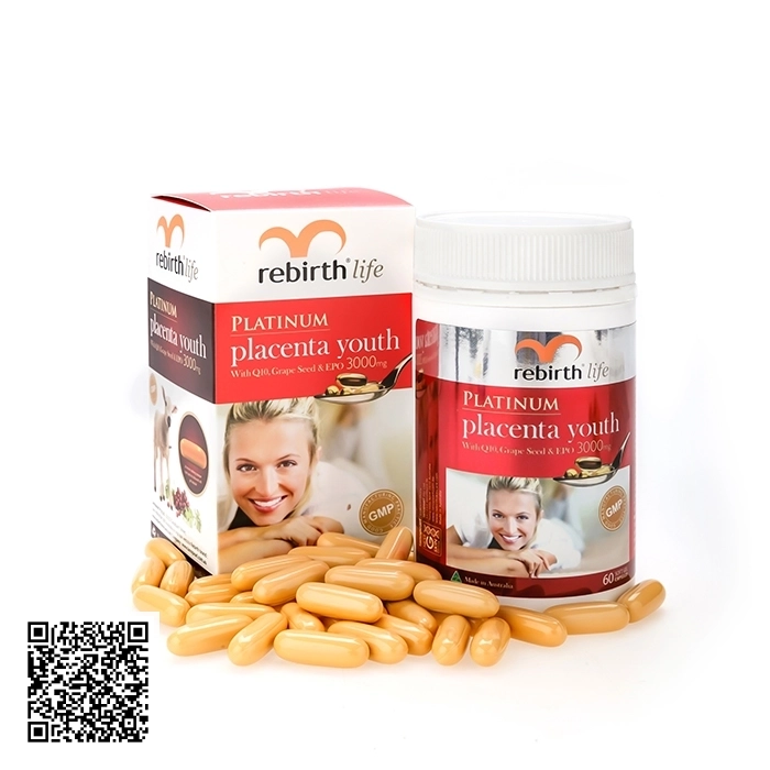 Nhau Thai Cừu Rebirth Life (Platinum Placenta Youth) (3000mg x 60 Viên)