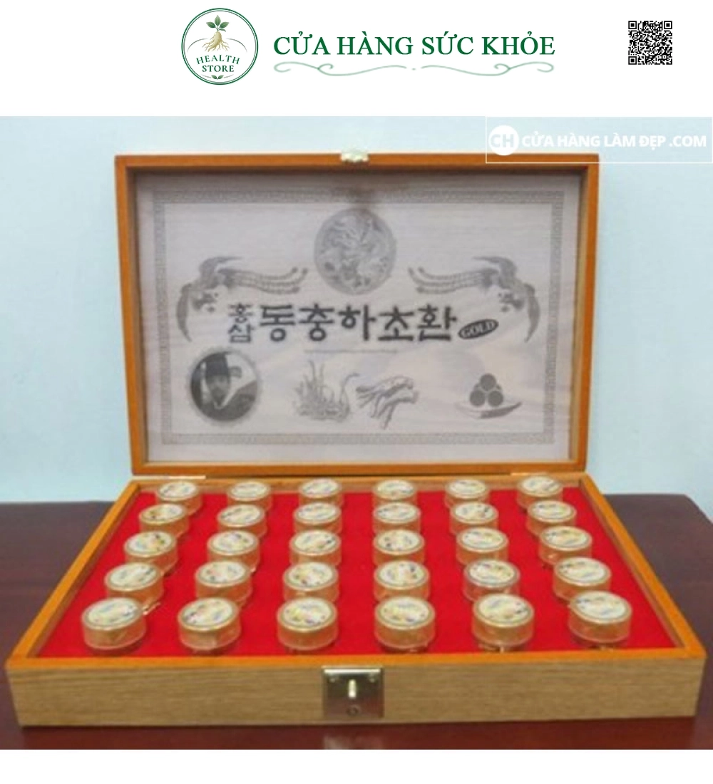 Đông Trùng Hạ Thảo Hộp Gỗ Royal Gold 30 Viên