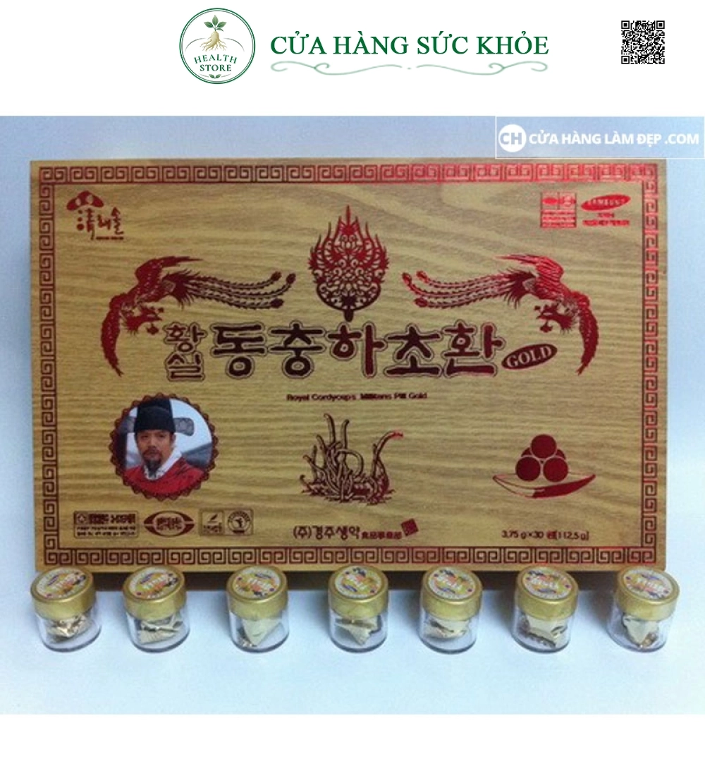 Đông Trùng Hạ Thảo Hộp Gỗ Royal Gold 30 Viên