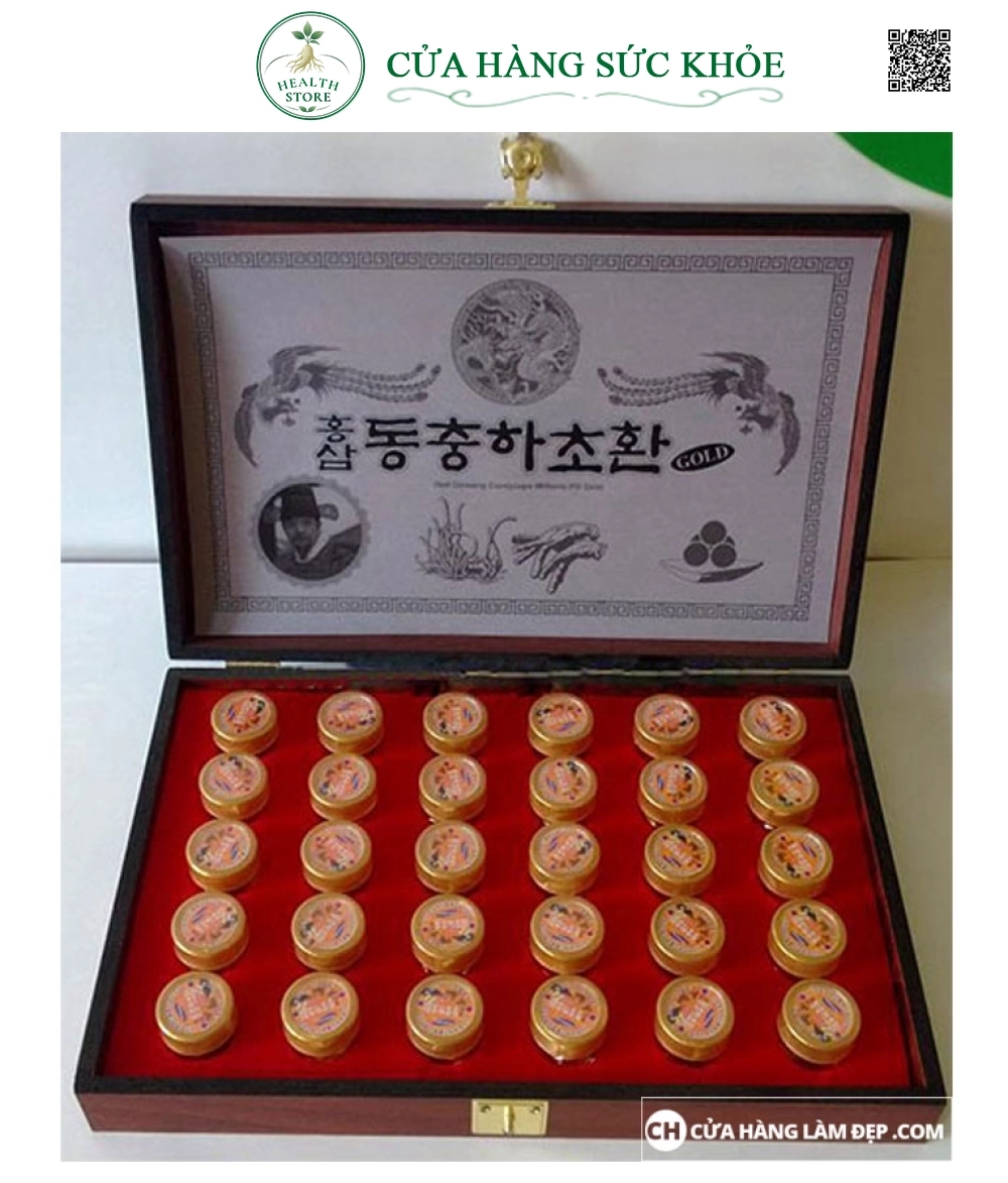 Đông Trùng Hạ Thảo Hộp Gỗ Royal Gold 30 Viên