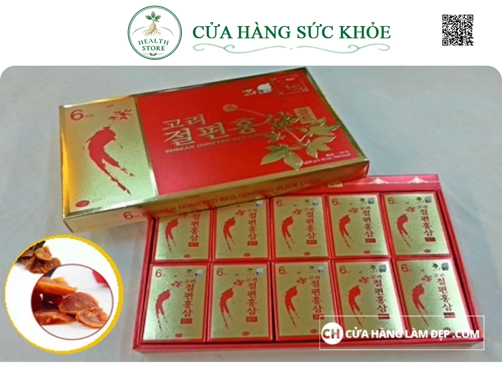 Hồng Sâm Lát Tẩm Mật Ong Hàn Quốc KGS (20gr x 10 hộp) (6 tuổi)
