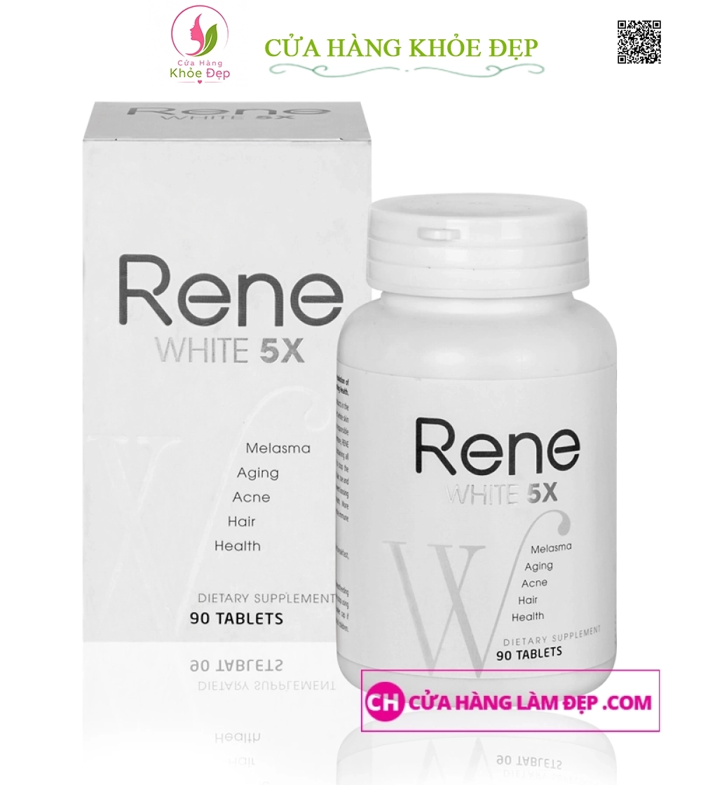 Viên Uống Trắng Da Rene White 5x - 90 viên