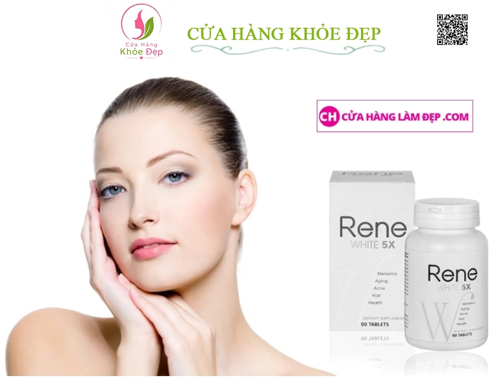 Viên Uống Trắng Da Rene White 5x - 90 viên