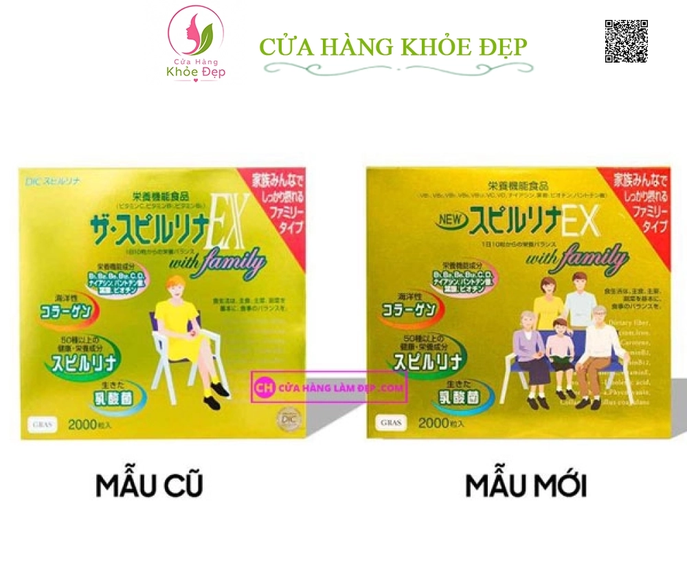 Tảo Vàng Spirulina Ex Cao Cấp Nhật Bản Hộp 2000 Viên 2019