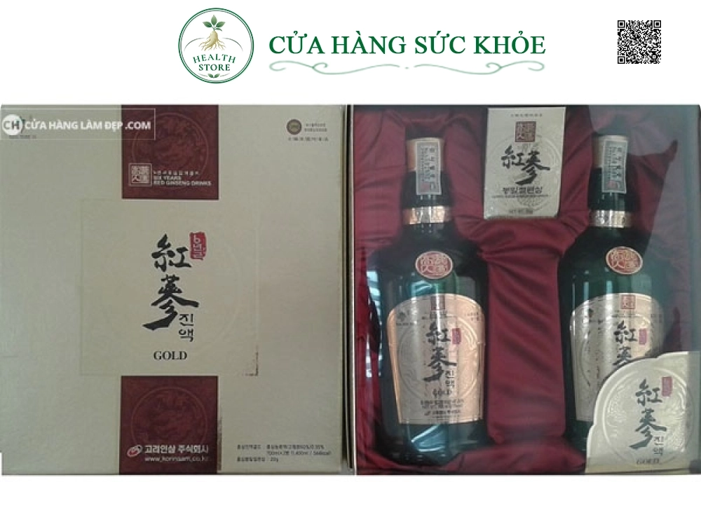 Tinh Chất Hồng Sâm 6 Năm Korinsam 2 Chai 700ml Và Sâm Lát