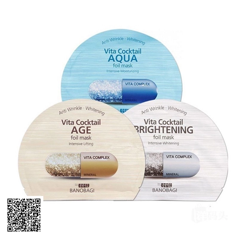 Mặt Nạ Thiếc BANOBAGI Vita Cocktail Age Foil Mask Từ Hàn Quốc Hộp 30ml x 10 Miếng