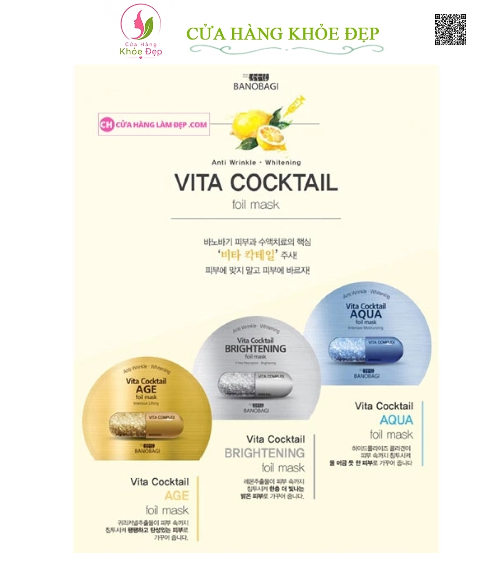 Mặt Nạ Thiếc BANOBAGI Vita Cocktail Age Foil Mask