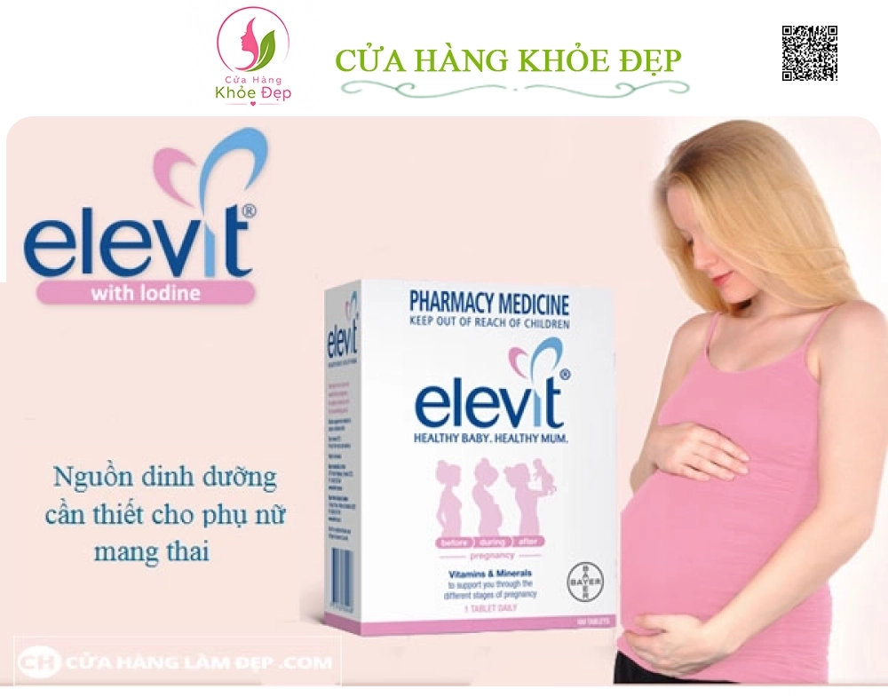 Elevit mẫu mới 2019 Của Úc Hộp 100 Viên - Vitamin Bà Bầu Dành Cho Phụ Nữ Trước, Trong Thời Kỳ Mang Thai Và Sau Khi Sinh