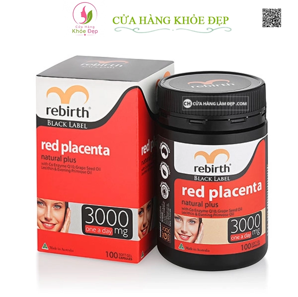 Viên Uống Nhau Thai Cừu Đỏ Rebirth Red Placenta 3000mg Của Úc