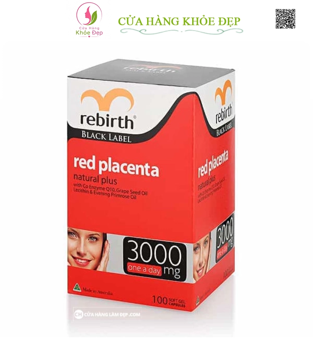Viên Uống Nhau Thai Cừu Đỏ Rebirth Red Placenta 3000mg Của Úc