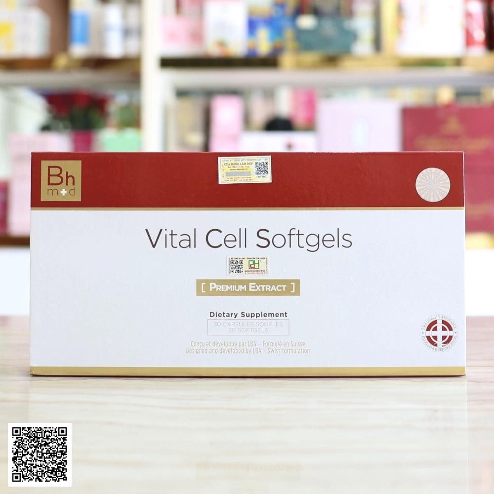 Vital Cell Softgels Premium Extract Bhmed Viên Uống Tế Bào Nhau Cừu Thụy Sĩ Hộp 30 Viên
