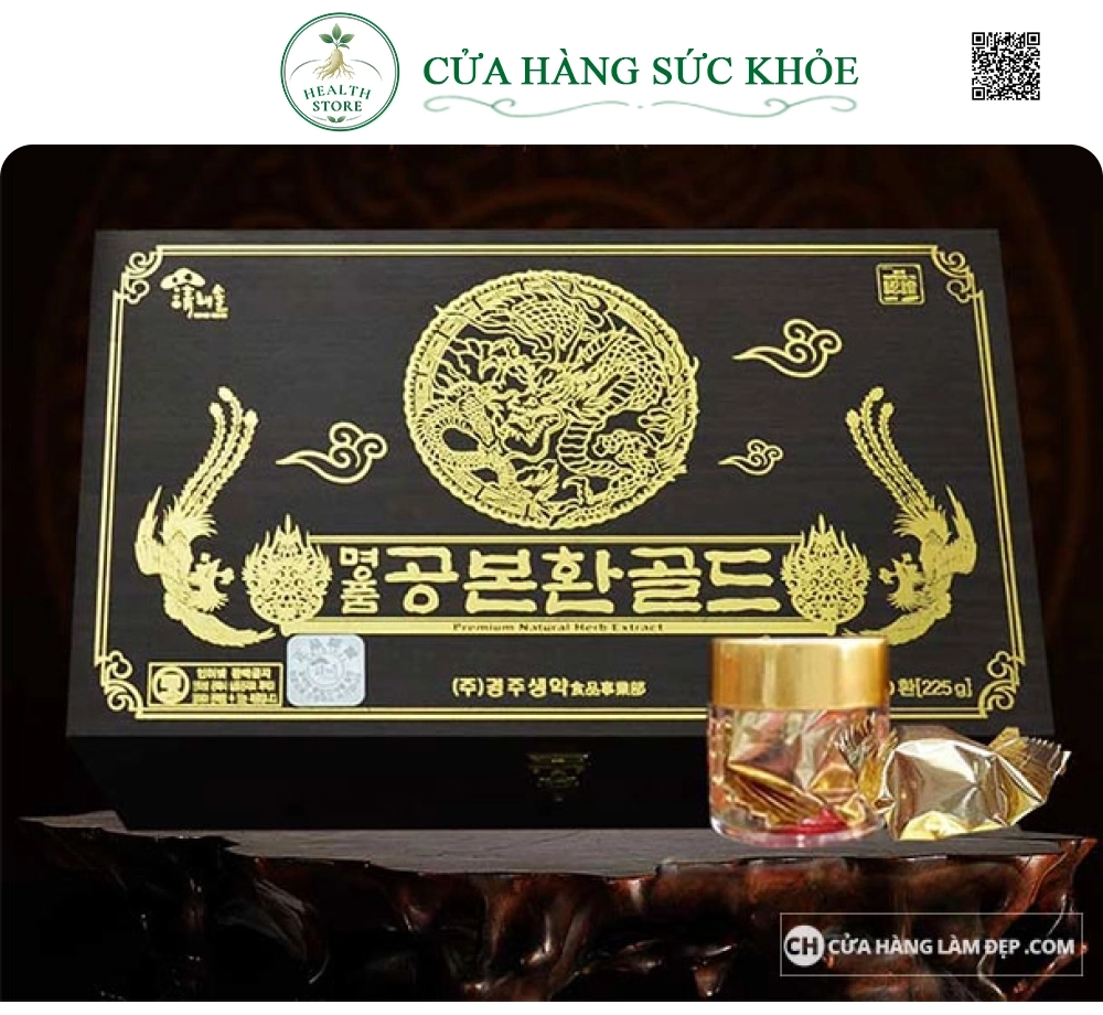 Đông Trùng Hạ Thảo Hộp Gỗ 60 Viên Hàn Quốc