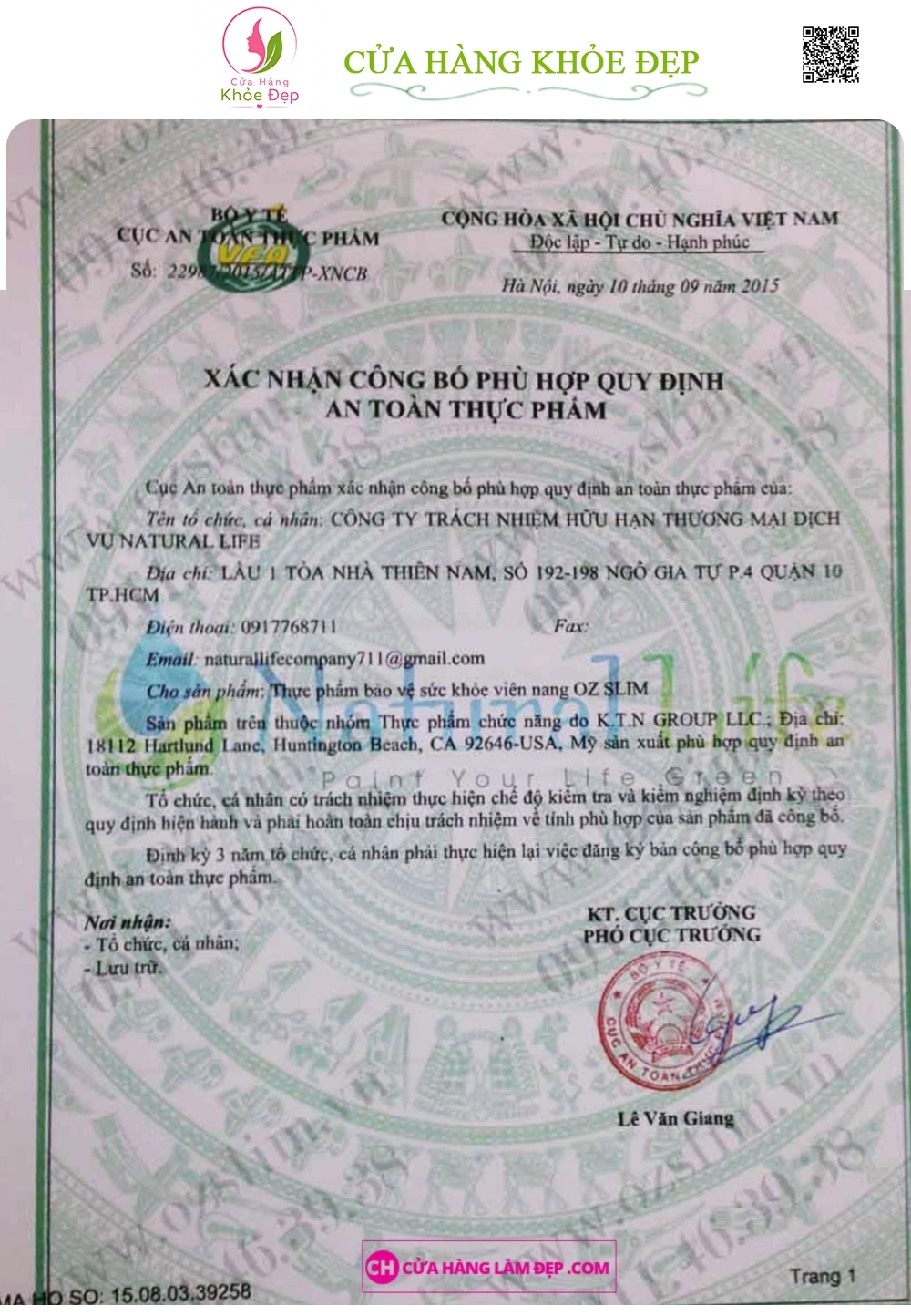 Viên uống giảm cân OZ SLIM (40 Viên)