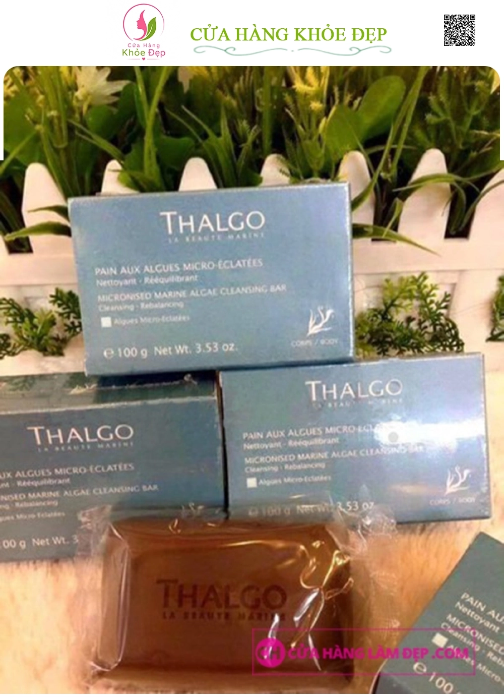 Xà Phòng Tảo Biển Giảm Mụn Lưng Thalgo Marine Algae Cleansing Bar