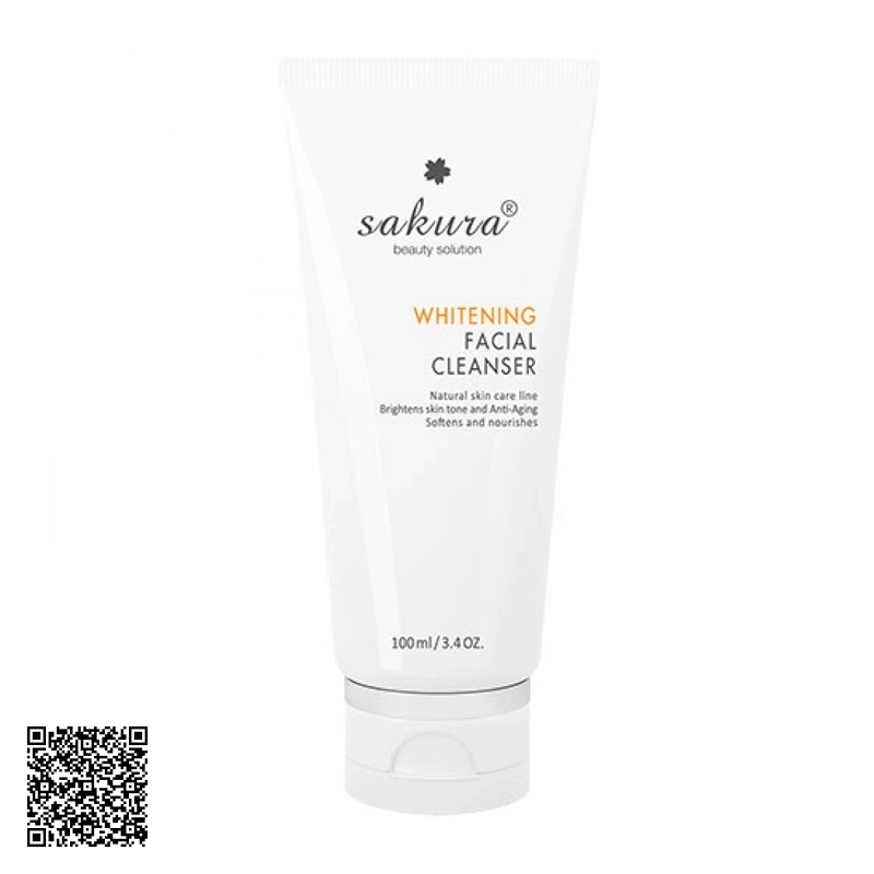 Sữa Rửa Mặt Dưỡng Trắng Da, Hỗ Trợ Ngừa Lão Hóa Sakura Whitening Facial Cleanser
