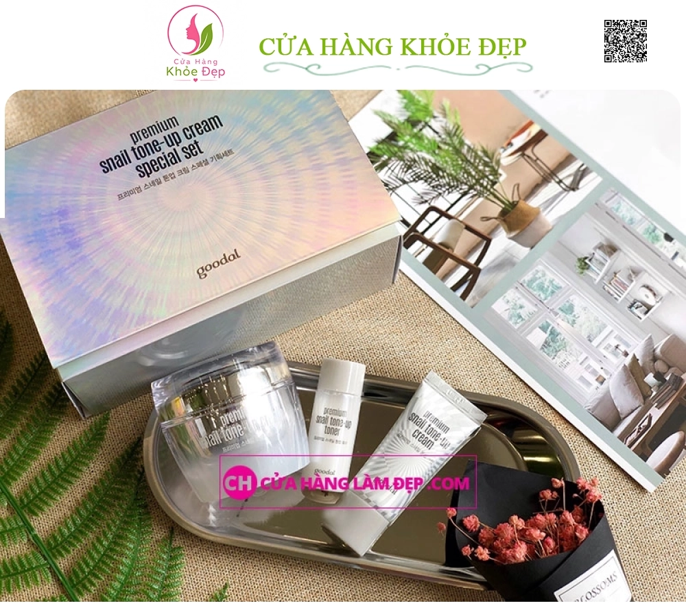 Set Dưỡng Trắng Ốc Sên Goodal Premium Snail Tone Up Cream Special