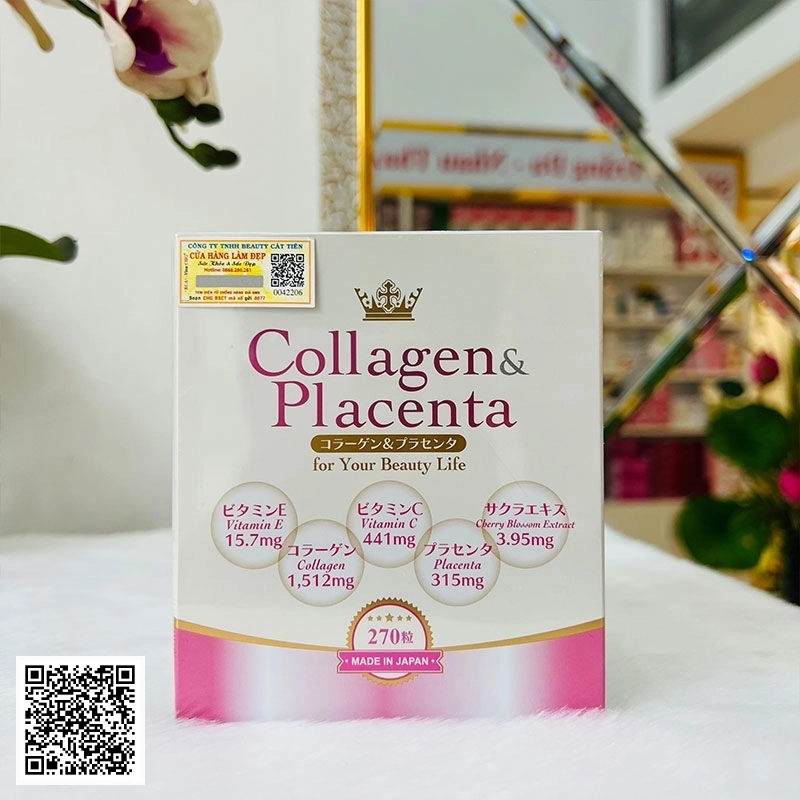 Uống Trắng Da Collagen Placenta Của Nhật 270 Viên