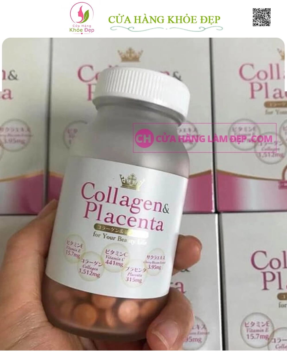 Uống Trắng Da Collagen Placenta Của Nhật 270 Viên