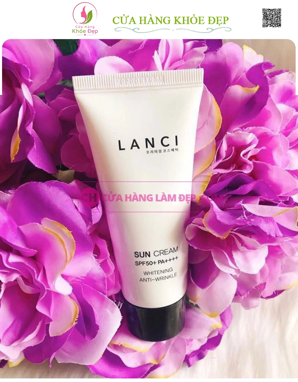 Kem Chống Nắng Bảo Vệ Da Lanci Sun Cream SPF50+ PA++++ Whitening Anti-Wrinkle