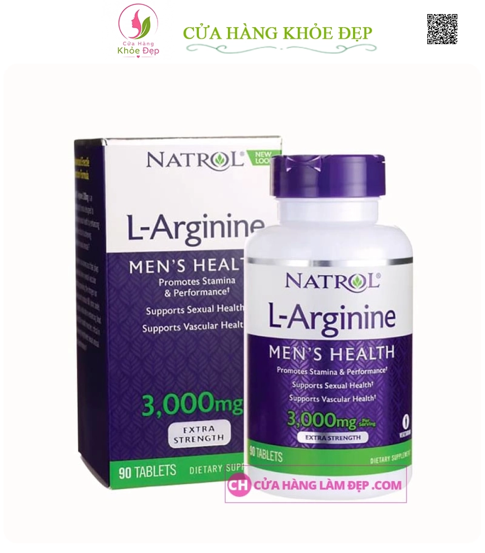 Viên Uống Cải Thiện Sinh Lý Phái Mạnh Natrol L-Arginine 3000mg
