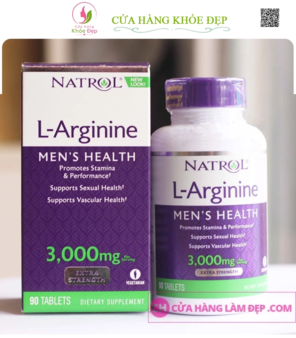 Viên Uống Cải Thiện Sinh Lý Phái Mạnh Natrol L-Arginine 3000mg