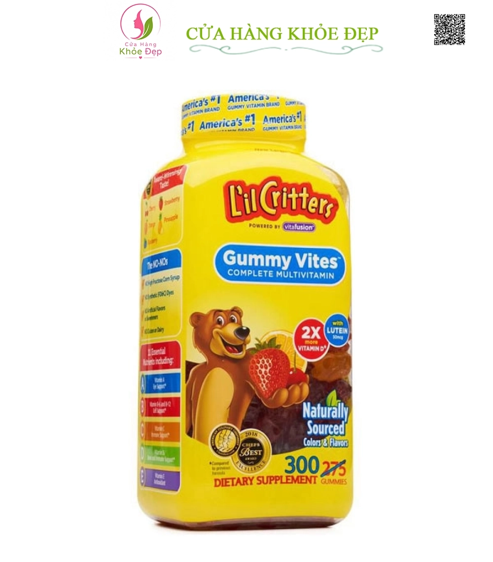 Kẹo Dẻo Lil Critters Gummy Vites - Bổ Sung Vitamin Tổng Hợp Cho Trẻ Biếng Ăn