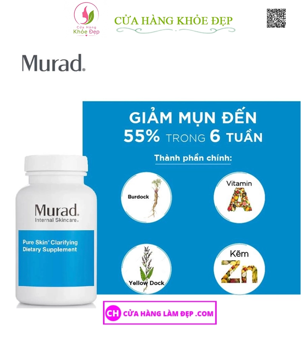 Viên uống giảm mụn Pure Skin Clarifying Dietary Supplement