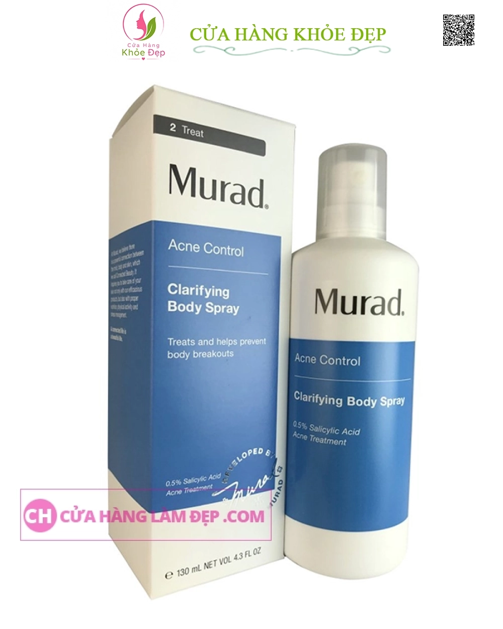Chai Xịt Giảm Mụn Cơ Thể Và Vi Khuẩn Murad Clarifying Body Spray
