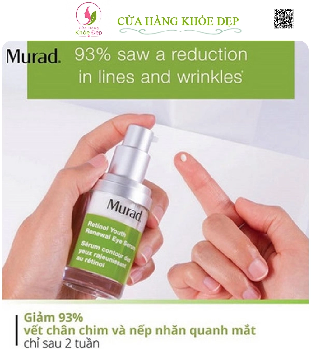 Serum Xoá Nhăn Và Quầng Thâm Vùng Mắt Murad Retinol Youth Renewal Eye Serum
