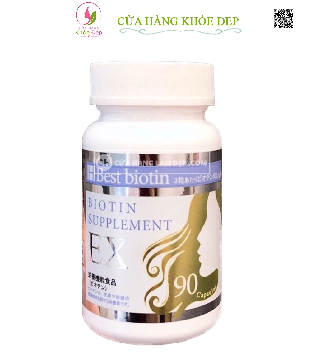 Viên Uống Mọc Tóc Best Biotin Supplement EX 90 Viên Nhật Bản