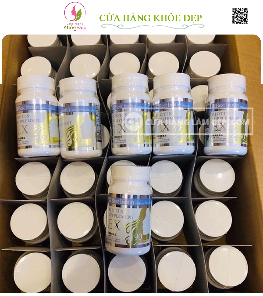 Viên Uống Mọc Tóc Best Biotin Supplement EX 90 Viên Nhật Bản