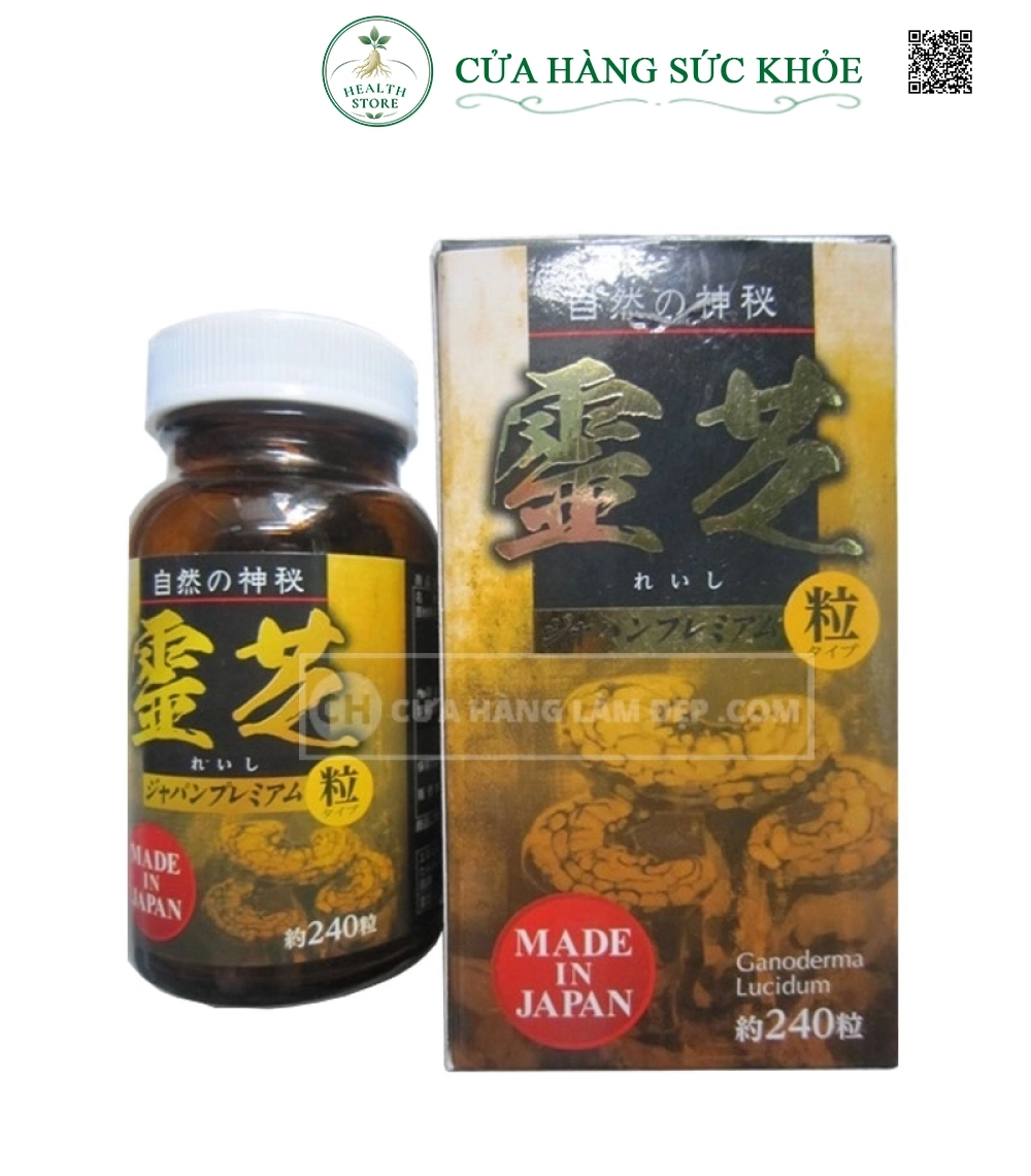 Nấm Linh Chi Đen Cô Đặc Nhật Bản hộp 240 viên