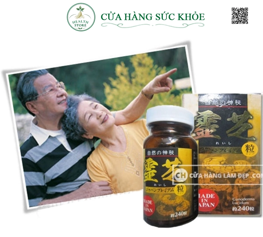 Nấm Linh Chi Đen Cô Đặc Nhật Bản hộp 240 viên